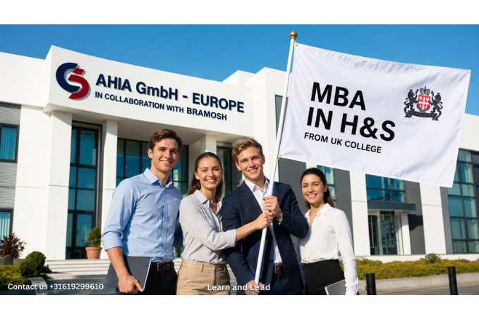 Graduates celebrating their Work-Based MBA in Health and Safety Management from a UK college