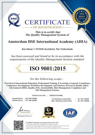 AHIA ISO 9001:2015 Certificate of Registration